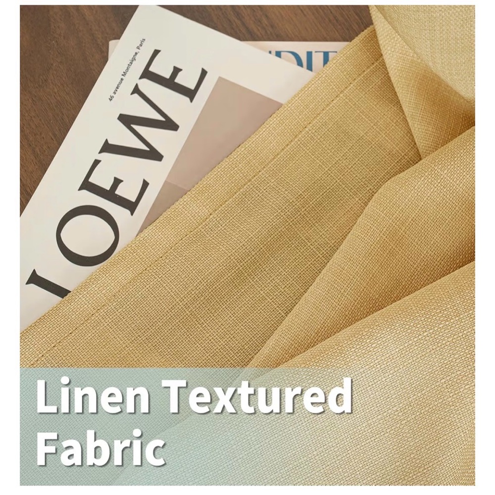 Loewe beige tan grommet-top curtains - Picture 2 of 9